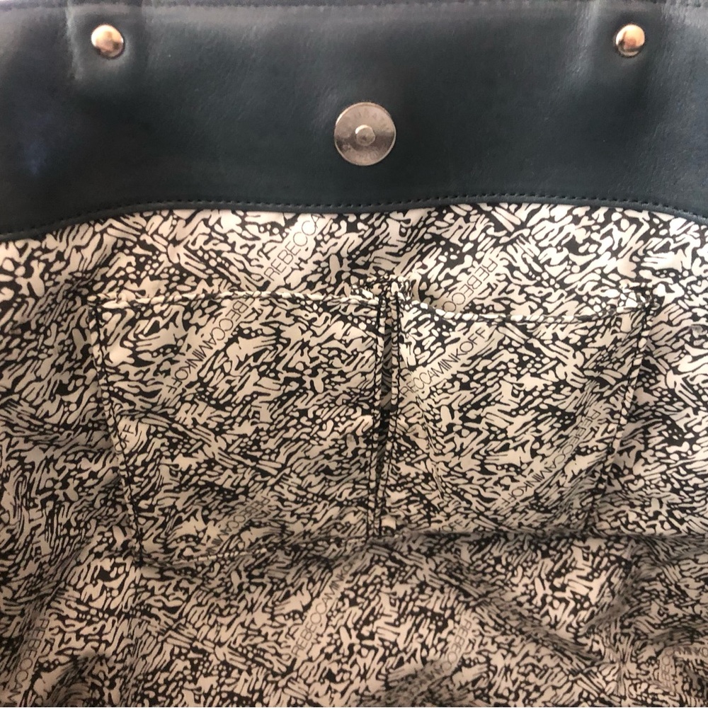 🔵Rebecca Minkoff Midnight Blue Leather Shoulder Tote Hand-Bag Purse - Picture 13 of 14